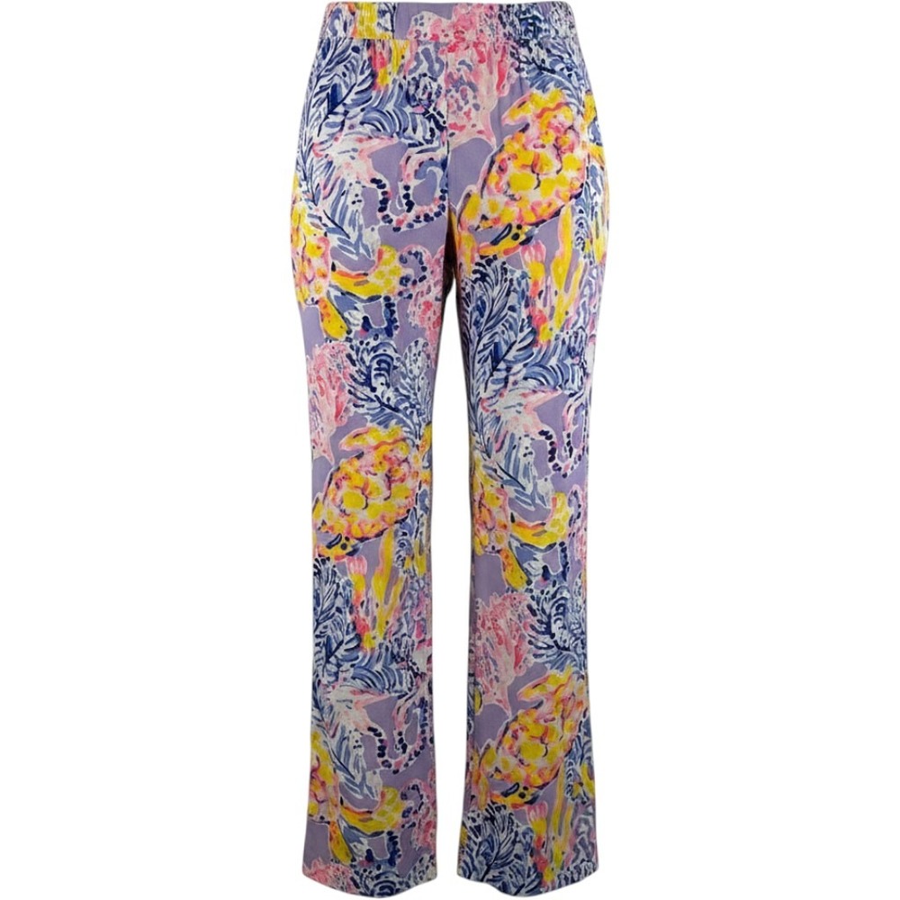 Lilly Pulitzer Bal Harbour Palazzo Pants S Lilac Verbena So Snappy Rayon Beach